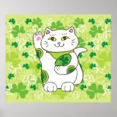 St. Patrick's Day Maneki Neko (Lucky Cat) Poster (Voorkant)