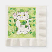 St. Patrick's Day Maneki Neko (Lucky Cat) Servet (Voorkant)
