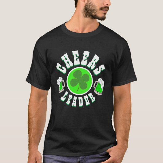 St Patrick's Day Mannen Mode CHEERS LEADER T-Shir T-shirt (Voorkant)
