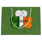 St. Patrick's Day Map of Ireland/Clover Groot Cadeauzakje (Voorkant)