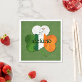 St. Patrick's Day Map of Ireland/Clover Servetten (Insitu)