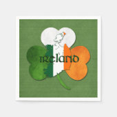 St. Patrick's Day Map of Ireland/Clover Servetten (Voorkant)