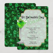 St. Patricks Day Martini Party Invitation Kaart (Voorkant / Achterkant)