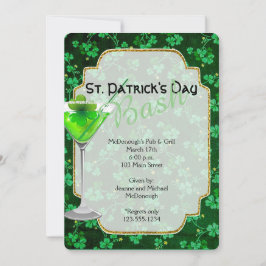 St. Patricks Day Martini Party Invitation Kaart