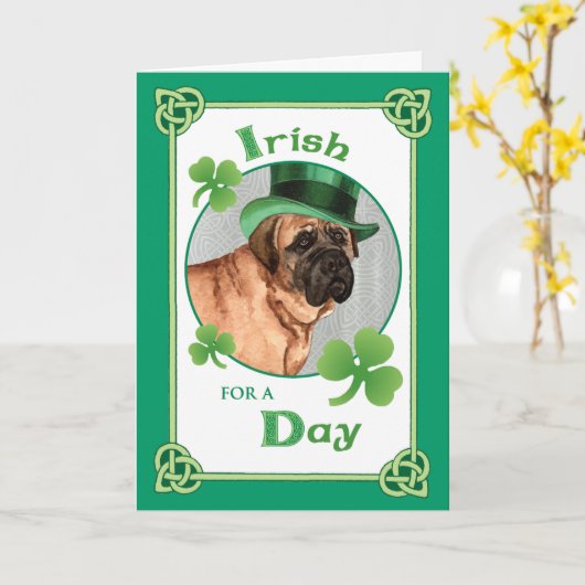 St. Patrick's Day Mastiff Kaart (Gele Bloem)