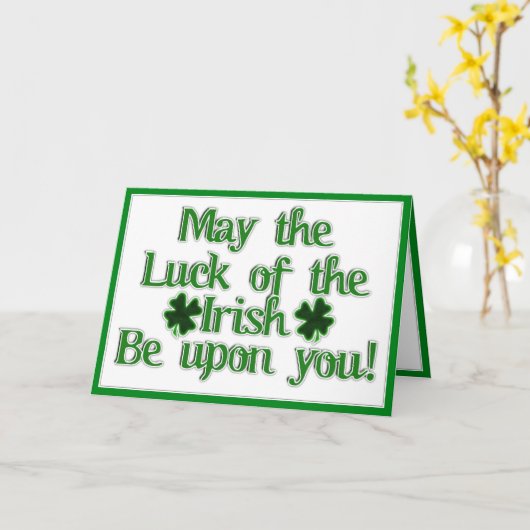 St. Patrick's Day - May the Luck of the Irish... Kaart (Gele Bloem)