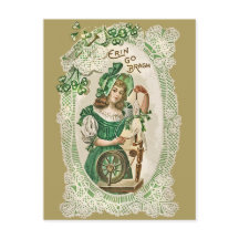 St Patrick's Day Meisje Groen Spinning Wheel