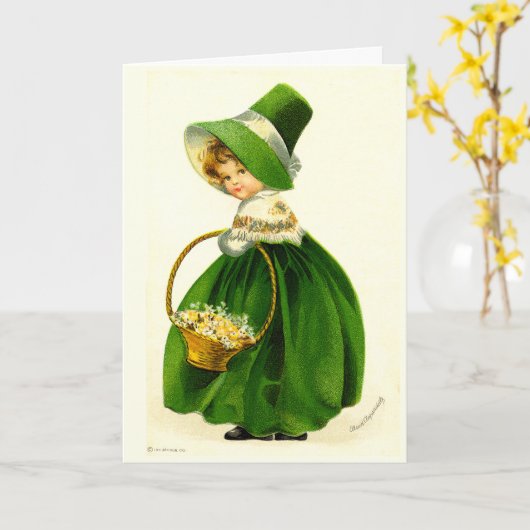  St. Patrick's Day Meisje Kaart (Gele Bloem)