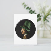 St. Patrick's Day - Meisje met de shamrock die aan Briefkaart (Staand voorkant)