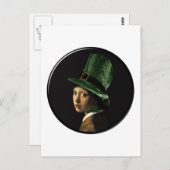 St. Patrick's Day - Meisje met de shamrock die aan Briefkaart (Voorkant / Achterkant)