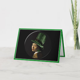 St. Patrick's Day - Meisje met de shamrock die aan Kaart