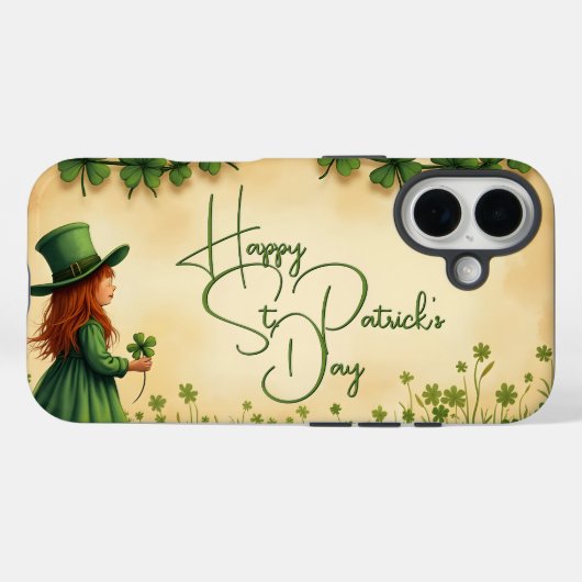 St. Patrick's Day-meisje met klavertjes Case-Mate iPhone Case (Achterkant (horizontaal))