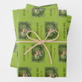 St. Patrick's Day  Meisje met Shamrocks Inpakpapier Vel (In situ)