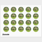 St. Patrick's Day  Meisje met Shamrocks Ronde Sticker (Vel)