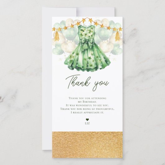 St Patrick's Day meisje verjaardag Bedankkaart (Voorkant)