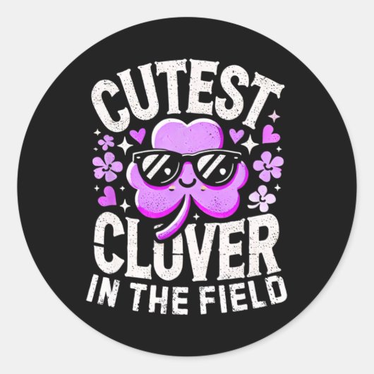 St Patricks Day Meisjes Peuter Boys Schattigee Kla Ronde Sticker (Voorkant)