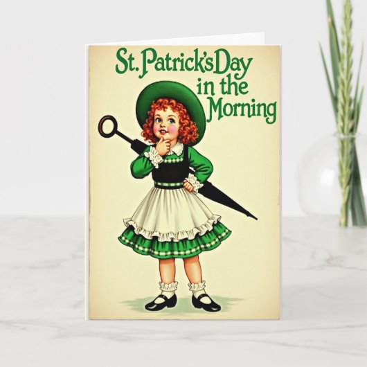 St. Patricks Day Meisjeskaart Kaart (Voorkant)