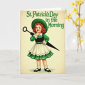 St. Patricks Day Meisjeskaart Kaart (Gele Bloem)