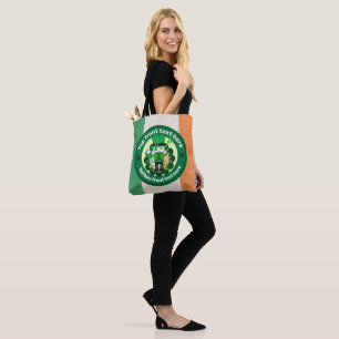 St. Patrick's Day met een gelukkige eenogige kat Tote Bag