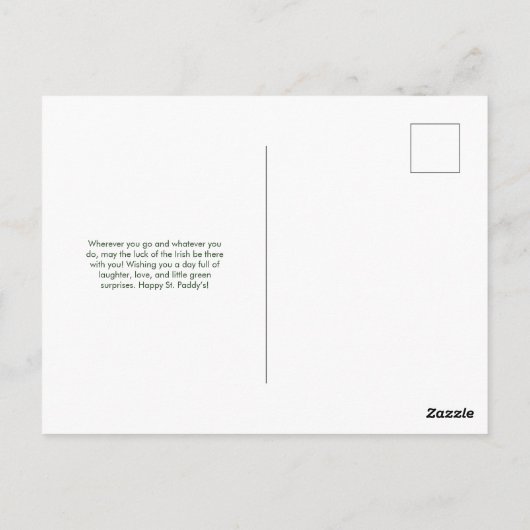 St. Patrick's Day met het Pet van Leprechaun Briefkaart (Achterkant)