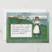 St. Patrick's Day met Iers Meisje Kaart (Voorkant)