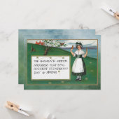 St. Patrick's Day met Iers Meisje Kaart (Voorkant / Achterkant in situ)