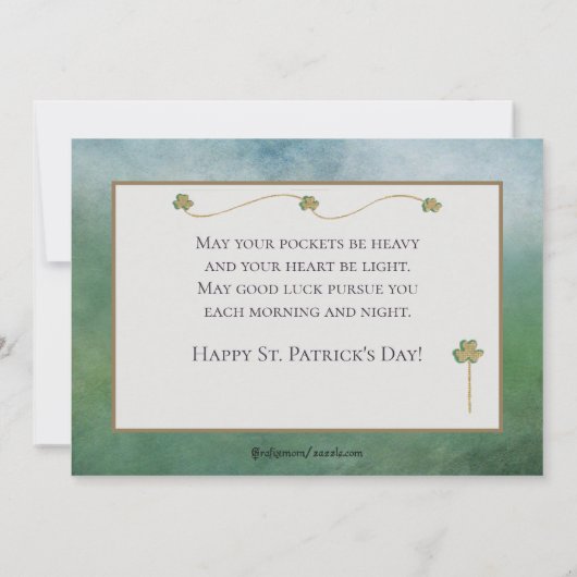 St. Patrick's Day met Iers Meisje Kaart (Achterkant)