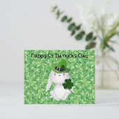 St. Patrick's Day met Ierse Bunny, shamrock tas Briefkaart (Staand voorkant)