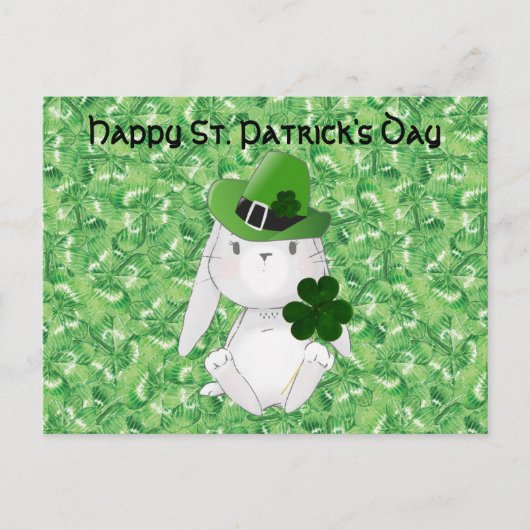 St. Patrick's Day met Ierse Bunny, shamrock tas Briefkaart (Voorkant)