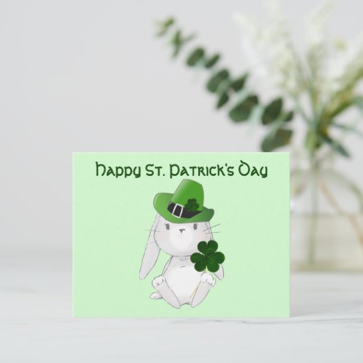 St. Patrick's Day met Irish Bunny, klaar wensen Briefkaart (Staand voorkant)