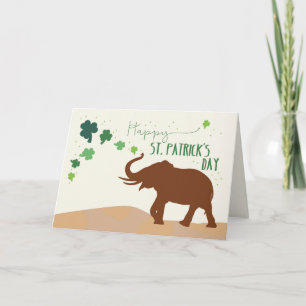 St. Patricks Day met Joyful Elephant en Shamrock Kaart
