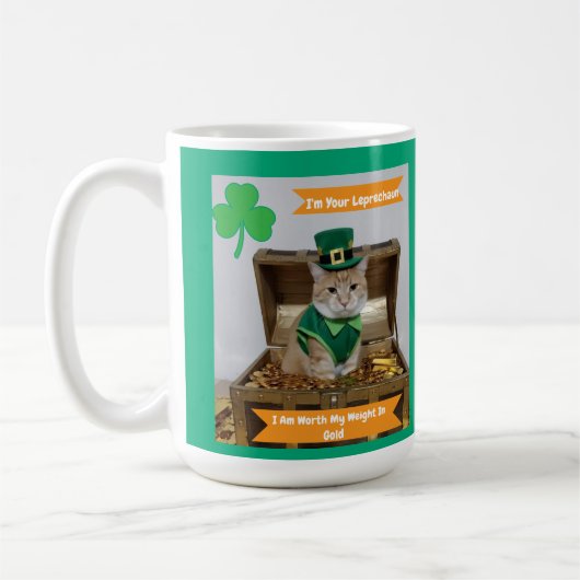 St. Patrick's Day met kattenhumor Koffiemok (Links)