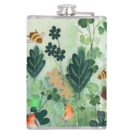 St. Patrick's Day met muziek Heupfles (Achterkant)