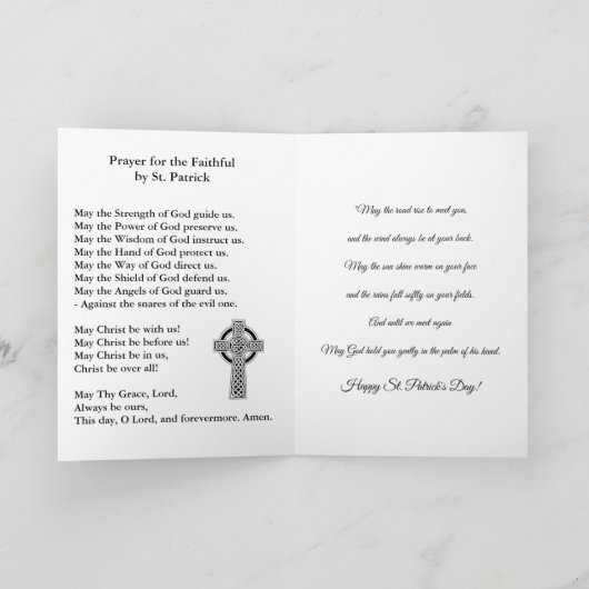 St. Patrick's Day met Prayer en Blessing Kaart (Binnen)