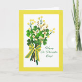 St. Patrick's Day met Shamrock en Spring Bouquet Kaart (Voorkant)