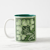 St. Patrick's Day met Shamrock Green waterverf T Tweekleurige Koffiemok (Links)