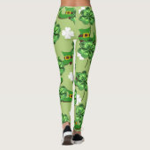 St. Patrick's Day met shamrocks op groen Leggings (Achterkant)
