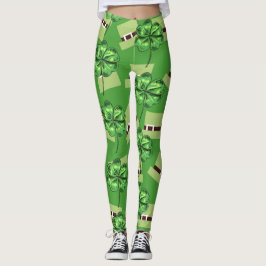 St. Patrick's Day met shamrocks op groen Leggings