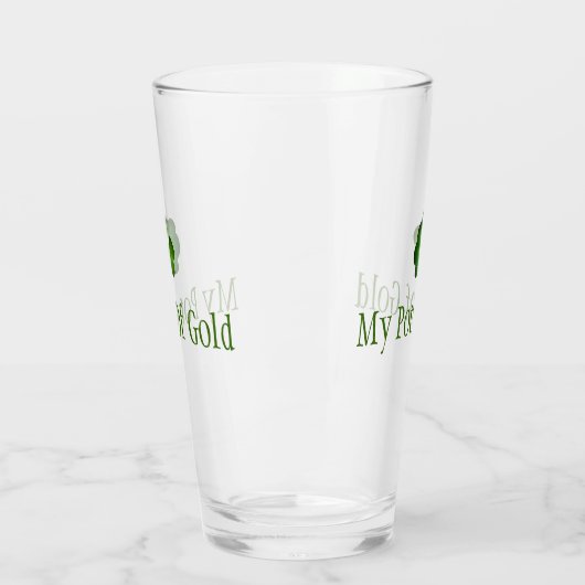 St.Patrick's Day Mijn pot met goudkleurig glas (Links)