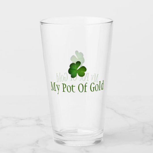 St.Patrick's Day Mijn pot met goudkleurig glas (Voorkant)