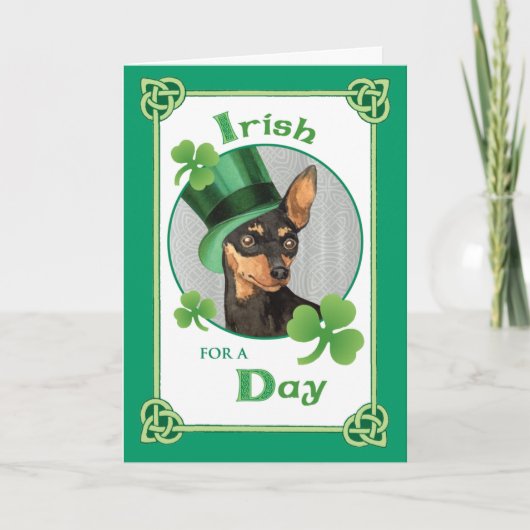 St. Patrick's Day Min Pin Kaart (Voorkant)