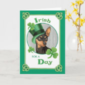 St. Patrick's Day Min Pin Kaart (Gele Bloem)