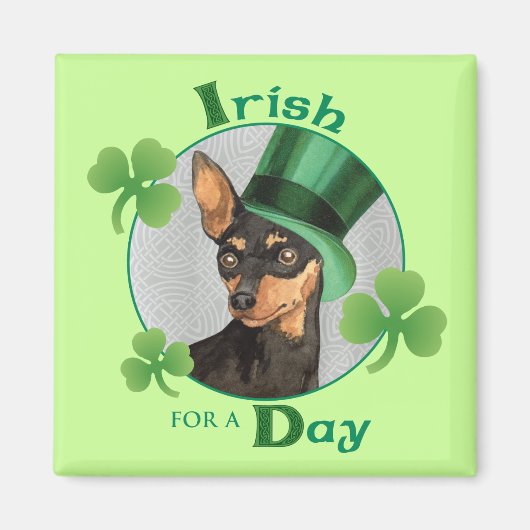 St. Patrick's Day Min Pin Magneet (Voorkant)