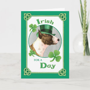 St. Patrick's Day Mini Bull Terrier Kaart