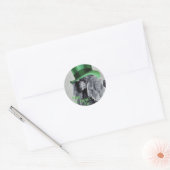 St. Patrick's Day Miniature Poodle Ronde Sticker (Envelop)