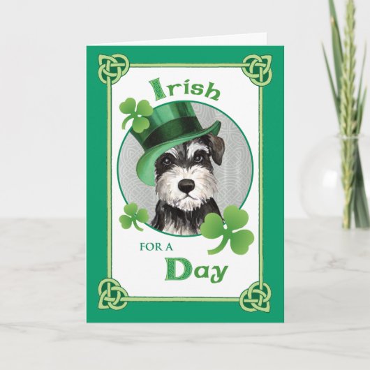 St. Patrick's Day Miniature Schnauzer Kaart (Voorkant)