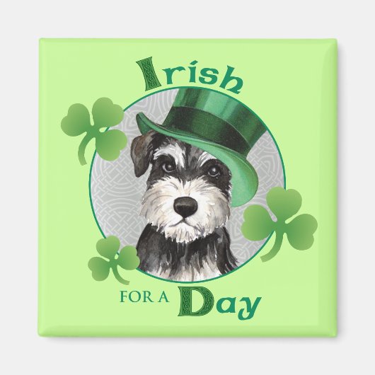 St. Patrick's Day Miniature Schnauzer Magneet (Voorkant)