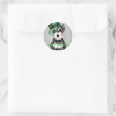 St. Patrick's Day Miniature Schnauzer Ronde Sticker (Tas)
