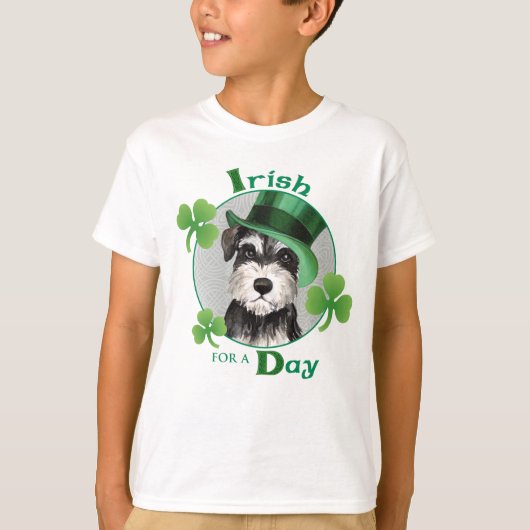 St. Patrick's Day Miniature Schnauzer T-shirt (Voorkant)