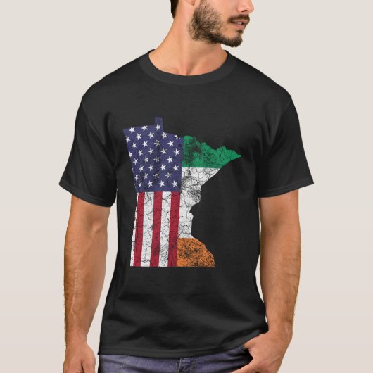 St Patricks Day Minnesota Mannen onder Amerikaanse T-shirt (Voorkant)